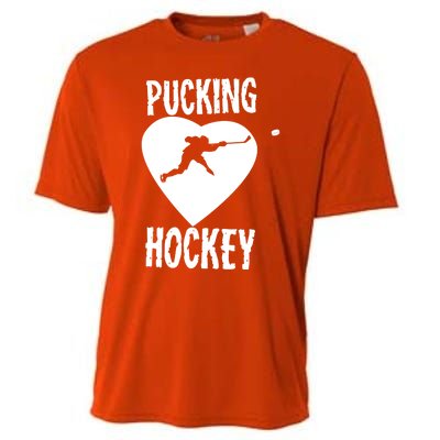 Funny Pucking Love Hockey Adult Novelty Player Fan Gift Cooling Performance Crew T-Shirt