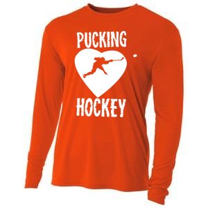 Funny Pucking Love Hockey Adult Novelty Player Fan Gift Cooling Performance Long Sleeve Crew