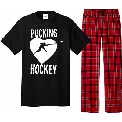 Funny Pucking Love Hockey Adult Novelty Player Fan Gift Pajama Set