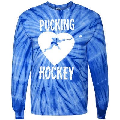 Funny Pucking Love Hockey Adult Novelty Player Fan Gift Tie-Dye Long Sleeve Shirt