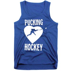 Funny Pucking Love Hockey Adult Novelty Player Fan Gift Tank Top