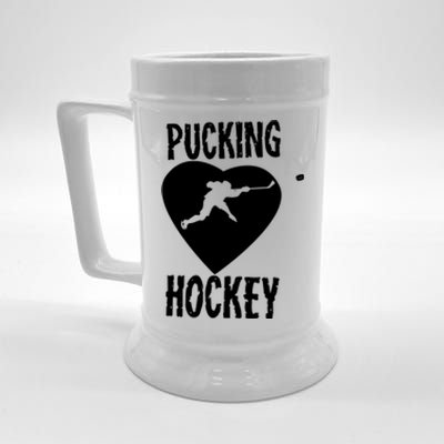 Funny Pucking Love Hockey Adult Novelty Player Fan Gift Beer Stein