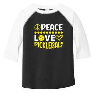 Funny Peace Love Pickleball Sport Gift Toddler Fine Jersey T-Shirt