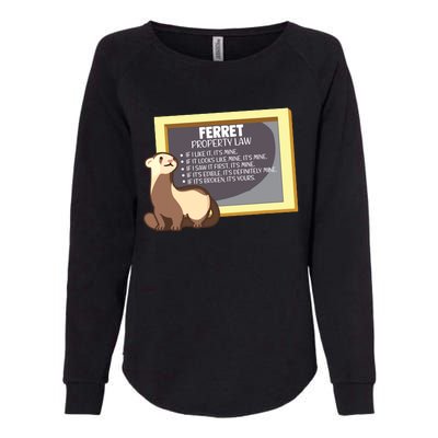 Ferret Property Laws Five Statements Ferret Lovers Funny Womens California Wash Sweatshirt