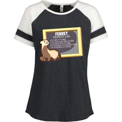 Ferret Property Laws Five Statements Ferret Lovers Funny Enza Ladies Jersey Colorblock Tee