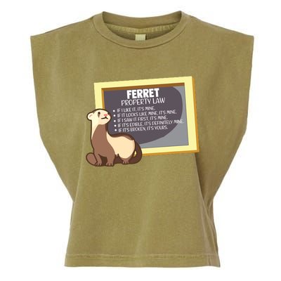 Ferret Property Laws Five Statements Ferret Lovers Funny Garment-Dyed Women's Muscle Tee