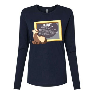 Ferret Property Laws Five Statements Ferret Lovers Funny Womens Cotton Relaxed Long Sleeve T-Shirt