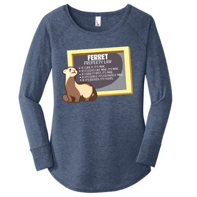 Ferret Property Laws Five Statements Ferret Lovers Funny Women's Perfect Tri Tunic Long Sleeve Shirt