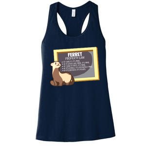 Ferret Property Laws Five Statements Ferret Lovers Funny Women's Racerback Tank