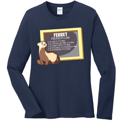 Ferret Property Laws Five Statements Ferret Lovers Funny Ladies Long Sleeve Shirt