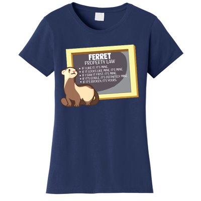 Ferret Property Laws Five Statements Ferret Lovers Funny Women's T-Shirt