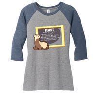 Ferret Property Laws Five Statements Ferret Lovers Funny Women's Tri-Blend 3/4-Sleeve Raglan Shirt