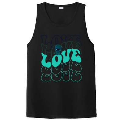 Funny Poodle Love Groovy Style Heart Valentines Day Love Great Gift PosiCharge Competitor Tank