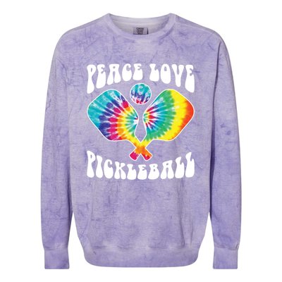 Funny Peace Love Pickleball Vintage Design Colorblast Crewneck Sweatshirt