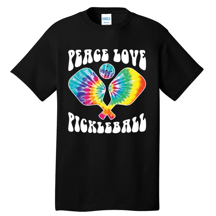 Funny Peace Love Pickleball Vintage Design Tall T-Shirt