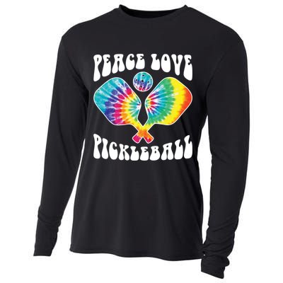 Funny Peace Love Pickleball Vintage Design Cooling Performance Long Sleeve Crew