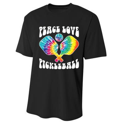 Funny Peace Love Pickleball Vintage Design Performance Sprint T-Shirt