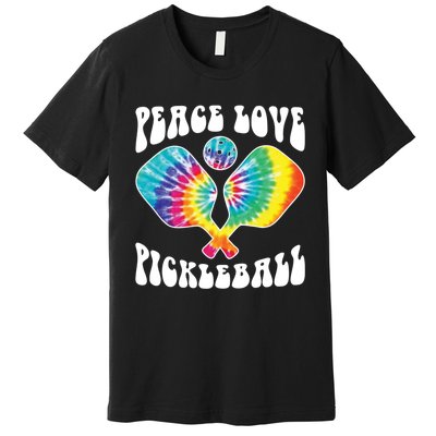 Funny Peace Love Pickleball Vintage Design Premium T-Shirt