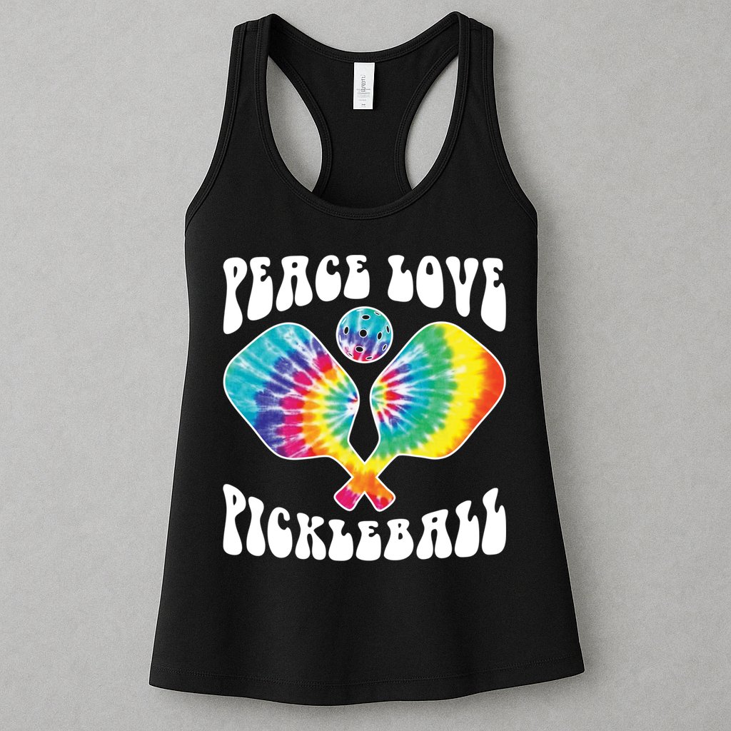 Funny Peace Love Pickleball Vintage Design Womens Tank Top