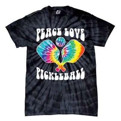 Funny Peace Love Pickleball Vintage Design Tie-Dye T-Shirt