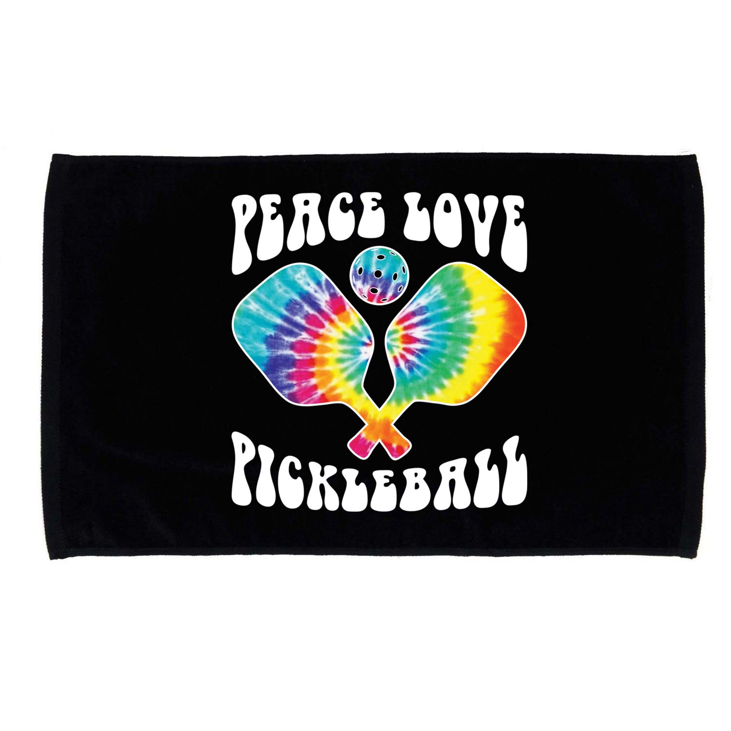 Funny Peace Love Pickleball Vintage Design Microfiber Hand Towel