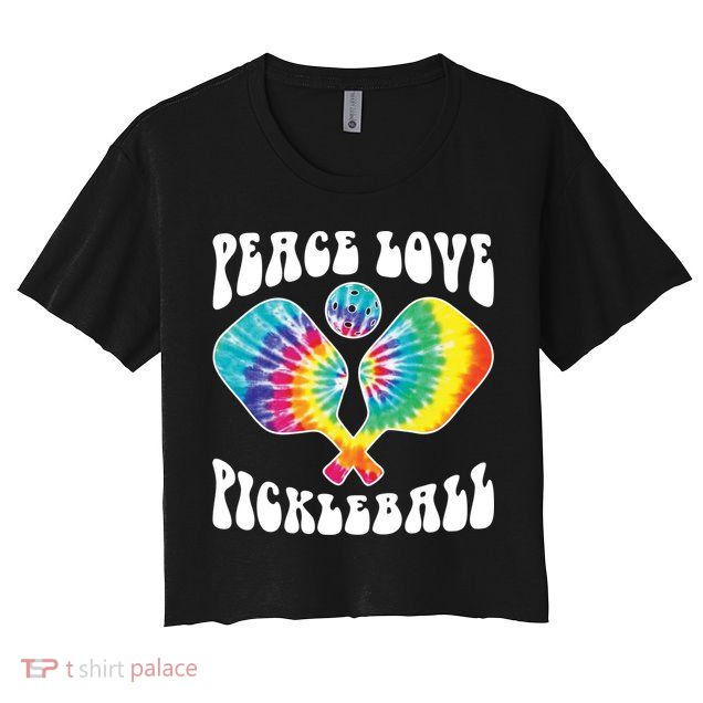 Funny Peace Love Pickleball Vintage Design Crop Top