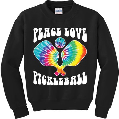 Funny Peace Love Pickleball Vintage Design Kids Sweatshirt