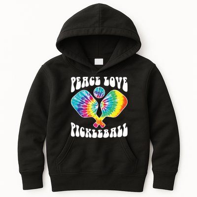 Funny Peace Love Pickleball Vintage Design Kids Hoodie