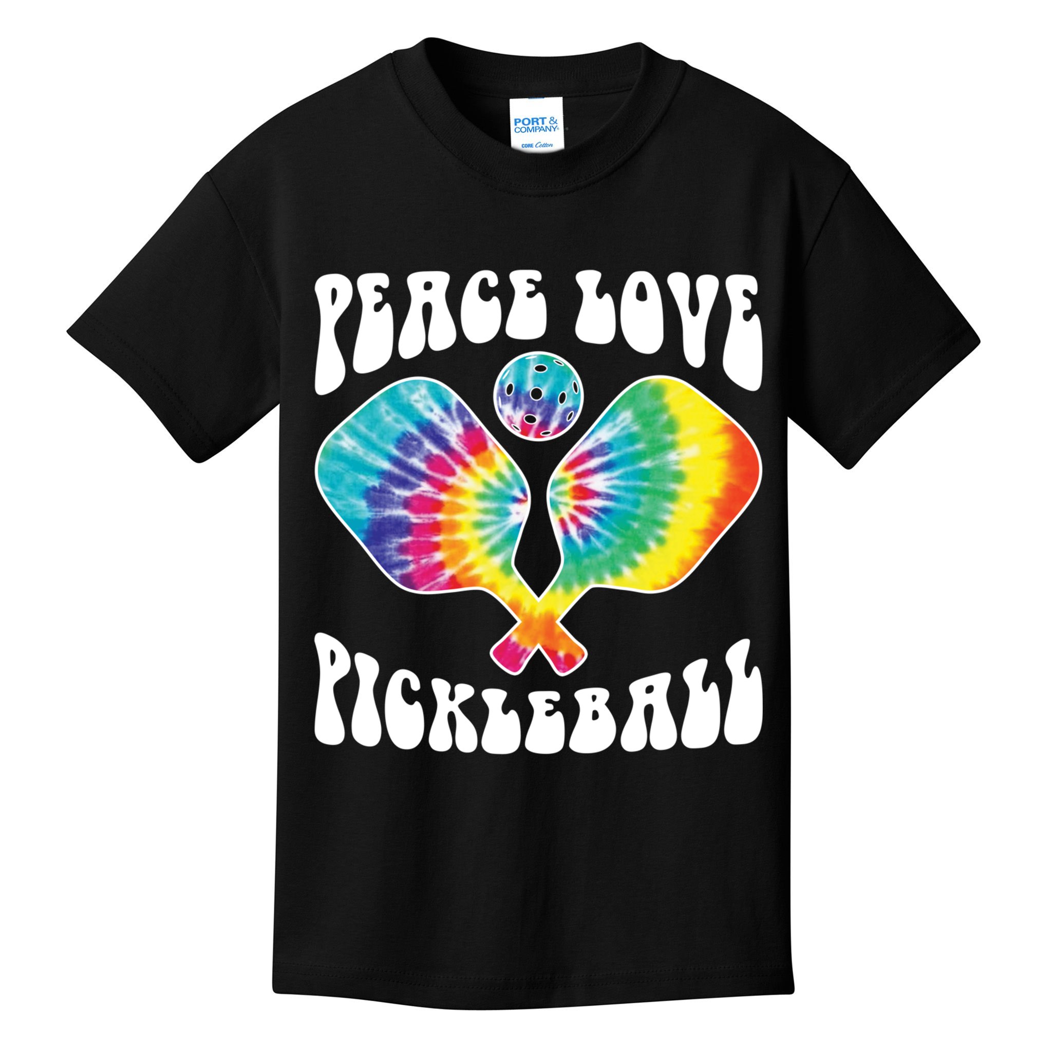 Funny Peace Love Pickleball Vintage Design Kids T-Shirt