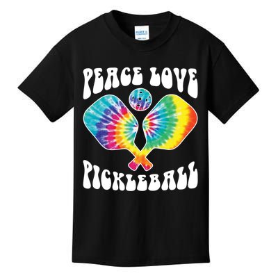 Funny Peace Love Pickleball Vintage Design Kids T-Shirt