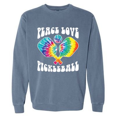 Funny Peace Love Pickleball Vintage Design Garment-Dyed Sweatshirt