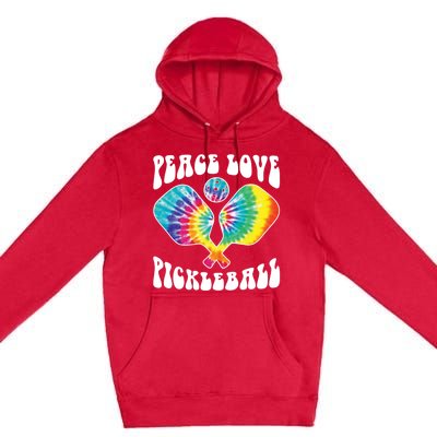 Funny Peace Love Pickleball Vintage Design Premium Pullover Hoodie