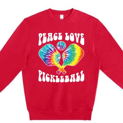 Funny Peace Love Pickleball Vintage Design Premium Crewneck Sweatshirt