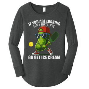 Funny Pickleball Lover Quirky Design Women's Perfect Tri Tunic Long Sleeve Shirt