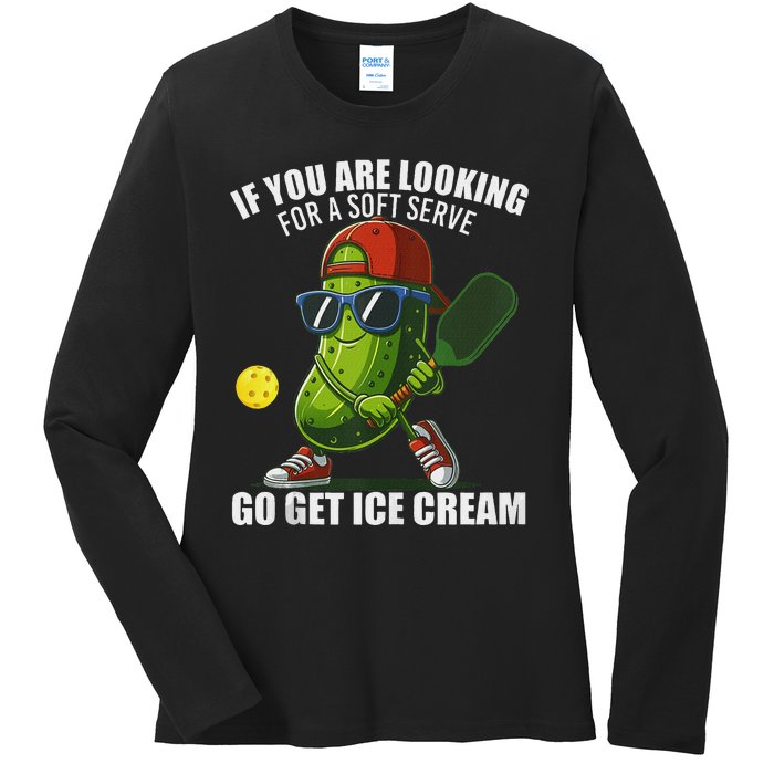 Funny Pickleball Lover Quirky Design Ladies Long Sleeve Shirt