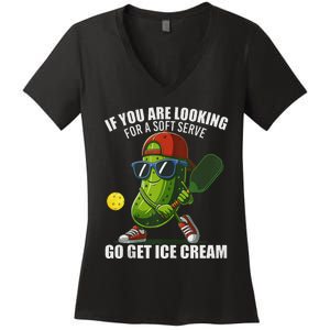 Funny Pickleball Lover Quirky Design Women's V-Neck T-Shirt