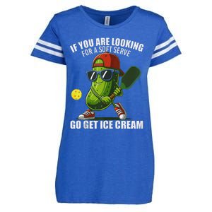 Funny Pickleball Lover Quirky Design Enza Ladies Jersey Football T-Shirt