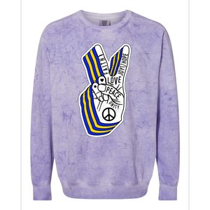 Faith Peace Love Joy Hope Ukrainian Ukraine Colors Colorblast Crewneck Sweatshirt