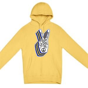 Faith Peace Love Joy Hope Ukrainian Ukraine Colors Premium Pullover Hoodie