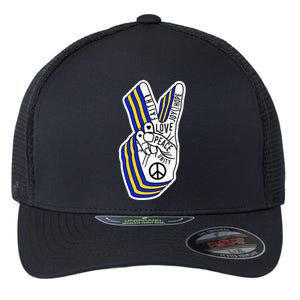 Faith Peace Love Joy Hope Ukrainian Ukraine Colors Flexfit Unipanel Trucker Cap