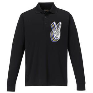 Faith Peace Love Joy Hope Ukrainian Ukraine Colors Performance Long Sleeve Polo