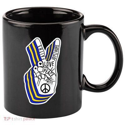 Faith Peace Love Joy Hope Ukrainian Ukraine Colors 11oz C Handle Ceramic Mug