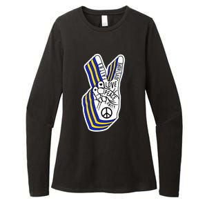 Faith Peace Love Joy Hope Ukrainian Ukraine Colors Womens CVC Long Sleeve Shirt