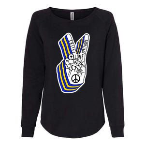 Faith Peace Love Joy Hope Ukrainian Ukraine Colors Womens California Wash Sweatshirt