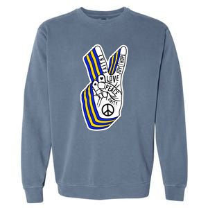 Faith Peace Love Joy Hope Ukrainian Ukraine Colors Garment-Dyed Sweatshirt