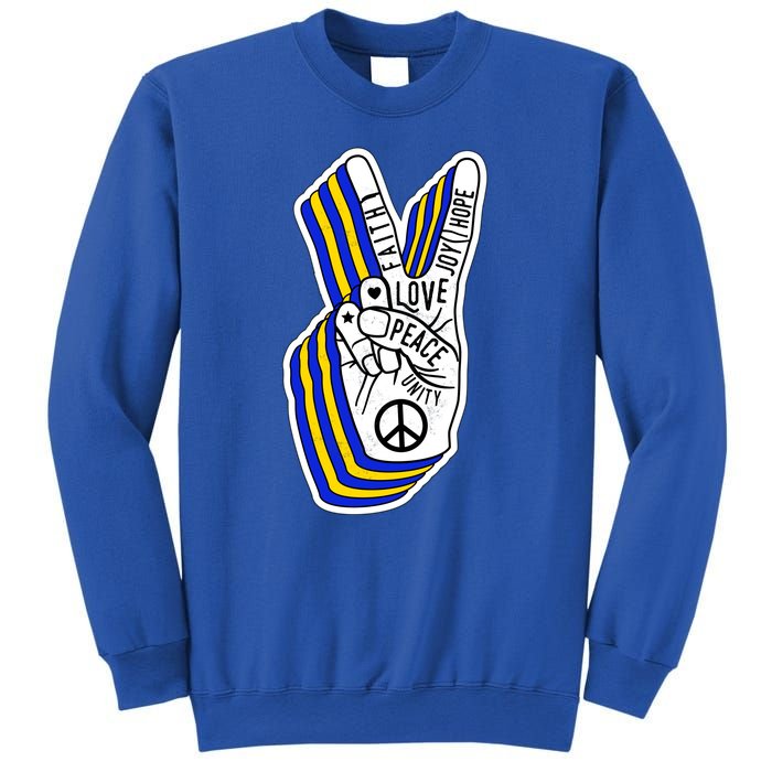 Faith Peace Love Joy Hope Ukrainian Ukraine Colors Sweatshirt