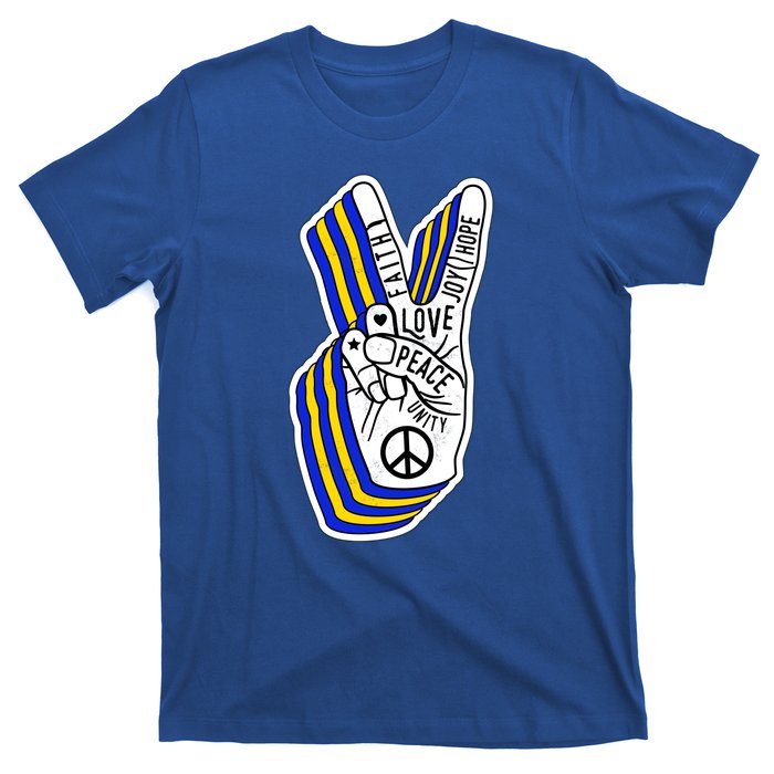 Faith Peace Love Joy Hope Ukrainian Ukraine Colors T-Shirt