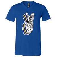 Faith Peace Love Joy Hope Ukrainian Ukraine Colors V-Neck T-Shirt