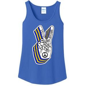 Faith Peace Love Joy Hope Ukrainian Ukraine Colors Ladies Essential Tank