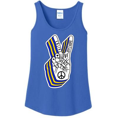 Faith Peace Love Joy Hope Ukrainian Ukraine Colors Ladies Essential Tank